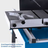 Die Steintrennmaschine HSM4000 von Scheppach verfügt über eine Anschlagschiene für einfaches Einstellen eines Werkstücks.