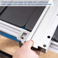 Tischkreissäge mit großem Arbeitsbereich und präziser Führungsschiene für exakte Schnitte