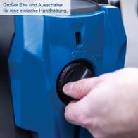 Großer Ein-/Ausschalter für einfache Bedienung eines Hochdruckreinigers