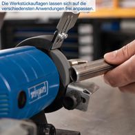 Die Werkstückauflagen des Doppelschleifers HG35 von Scheppach lassen sich auf die verschiedensten Anwendungen frei anpassen.