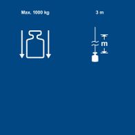 Technische Datenblatt für Kettenzug mit 1.000 kg Tragkraft und 3 Meter Hubhöhe