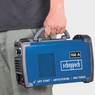 Das Schweißgerät WSE1100 von Scheppach bietet Hot Start, Antisticking und Arc Force für optimale Schweißergebnisse.