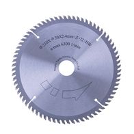 HW Kreissägeblatt Ø 210 x 30 x 2,4 mm, 72 Zähne, max. 6300 U/min, Ansicht von vorne.