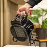 Elektroheizlüfter mit stufenloser Temperaturregelung, Überhitzungsschutz und Traggriff