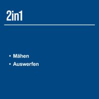 Wichtige Produktmerkmale: Mähen und Auswerfen als integrierte Funktionen