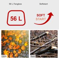 Werkzeug mit 'Soft Start'-Funktion und 56-Liter-Fangbox für Gartenhäcksler GS70