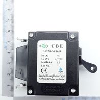 Leistungsschalter 9,1 A von Scheppach, Vorderansicht mit technischen Daten und TÜV-Siegel.