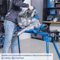 Stabile und universell einstellbare Maschinenaufnahme für präzise Halterung von Werkzeugen im Scheppach-Untergestell UMF1600.