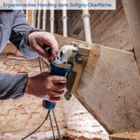 Ergonomisches Handling dank Softgrip-Oberfläche bei der Lackfräse LFR720 von Scheppach