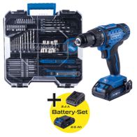 Scheppach-Set mit Akku-Drill, Werkzeugbox und Batterie-Set (2.4 Ah und 2.0 Ah)