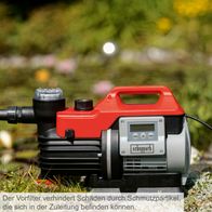 Der Vorfilter verhindert Schäden durch Schmutzpartikel, die sich in der Zuleitung befinden können. Der Hauswasserautomat GP1000 Jet LCD von Scheppach mit 1000W Leistung, 4400l/h Fördermenge und 5bar Förderdruck.