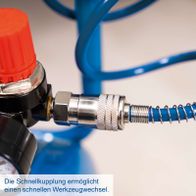 Schnellkupplung für schnellen Werkzeugwechsel an Kompressor HC26 von Scheppach