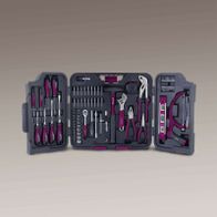 Der Werkzeugkoffer MH100 Gomag enthält 90 Teile, darunter Schraubendreher, Zangen, Schraubenschlüssel und ein Hammer. Das Set ist ideal für verschiedene Handwerksarbeiten. Der Werkzeugkoffer ist robust und bietet eine gute Organisation für alle Werkzeuge.