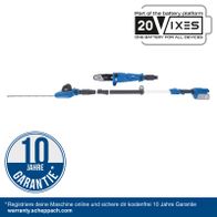 10-jährige Garantie für Werkzeug von Scheppach, inkl. Batteriekompatibilität für 20 Geräte