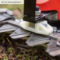 usezt eine Messerabstandregelung mit 50 mm für präzises Mähen auf Balkonen und Terrassen