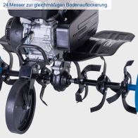 Scheppach-Motorhacke mit 24 Messern für gleichmäßige Bodenlockerung, 315 mm Durchmesser