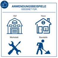 Der elektrische Seilzug HRS250 von Scheppach eignet sich für Hof, Haus, Werkstatt und Baustelle. Er hat eine Nennspannung von 220-240V und eine Leistung von 530W. Das Gerät kann Lasten bis 250kg heben.