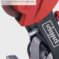 Werkzeugbeschriftung für Tiefenbegrenzungseinstellung der Schleiftiefe für Scheppach-Kettenschärfer