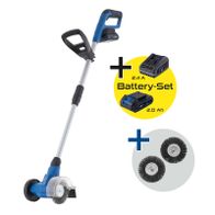 Scheppach Akku-Unkrautfugenbürste mit Batterie-Set (2,4 Ah) und Bürstenaufsätzen