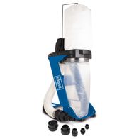 Absauganlage DC500 Scheppach mit 75L Volumen, 550W Leistung und 1150m³/h Luftleistung. Inkl. 4-teiligem Adapterset. Wichtige Merkmale: robustes Design, effiziente Absaugung, einfache Handhabung.