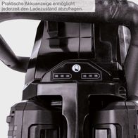 Die Akku-Kettensäge BCHS350-ProS Duo von Scheppach verfügt über eine praktische Akkuanzeige, die jederzeit den Ladezustand abfragt.