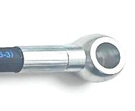 Hydraulikschlauch M22x1,5 / Auge Ø20,5, Ansicht von der Seite.