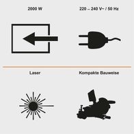 Die Kapp-, Zug- und Gehrungssäge IX-KZP305 IXES hat eine Leistung von 2000 Watt und funktioniert mit 220-240 V / 50 Hz. Sie verfügt über einen Laser für präzise Schnitte und eine kompakte Bauweise.