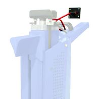 Wandhalterung Ox t 700 von Scheppach, seitliche Ansicht mit montiertem Werkzeug.