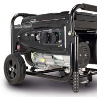 Stromgenerator BGT2800 von Scheppach, 6,5 PS, 15L Benzintank, max. 2800 W Leistung. Gezeigt von der Seite.