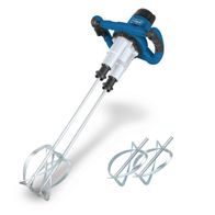 Doppel Farb- und Mörtelrührwerk PM1800D Scheppach mit zwei Rührkorb-Ø 110mm und Stablänge 570mm. Inklusive zwei Rührkorb-Ø 110mm. 1800W Leistung. Ideal für Farbe und Mörtel.