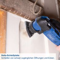 Delta-Schleifplatte für schwer zugängliche Bereiche und Ecken