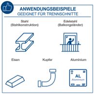 Das 3in1 Kombi-Schweißgerät WSE4000-CUT Scheppach eignet sich für Trennschnitte an Stahl, Edelstahl, Eisen, Kupfer und Aluminium. Geeignet für Stahlkonstruktionen, Balkongeländer, Rohre und Bleche.
