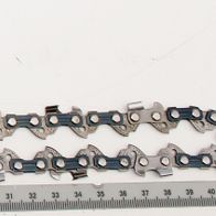 Sägekette Pro-cut 12'' 3/8.043.45E (90) 3/8.043.45E (90) / Teilung 3/8'' / 45 Treibglieder / 1,1 Treibgliedstärke. Die Sägekette wird von oben gezeigt.