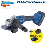 Scheppach Akku-Winkelschleifer BC-AG125-X mit Brushless-Technologie, inkl. Akku-Set (2,0 Ah) und Ladegerät (2,4 A)