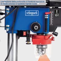 Scheppach Tischbohrmaschine mit präziser Bohrtiefeeinstellung über Skala