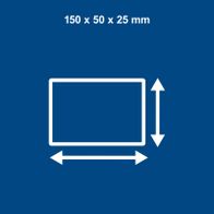 Technische Datenblatt für Werkzeug mit Maßen 150 x 50 x 25 Millimeter