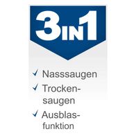 Wassersauger-, Trockensauger- und Ausblasfunktion für Scheppach-Produkt NTS30 Premium