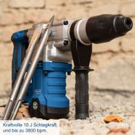 Scheppach-Bohrhammer mit 10 Joule Schlagenergie und bis zu 3800 Umdrehungen pro Minute