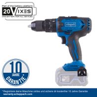 Akku-Schlagbohrmaschine Scheppach mit 20-V-Batterie-System, 10 Jahre Garantie, 4,0 Ah Akku, 3-in-1-Funktion