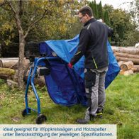 Ideal für Wippkreissägen und Holzspalter unter Berücksichtigung der jeweiligen Spezifikationen. Wasserfest und UV30-resistent. Maße: 1050 x 1200 x 1100 mm.