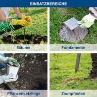 Scheppach-Einsatzbereiche für Baum-, Fundament-, Pflanzensetzlinge- und Zaunpfosten-Arbeiten