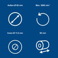 Universal-Rundbürste mit Außendurchmesser 60 mm und Innendurchmesser 11,5 mm für Rundbürsten-Set