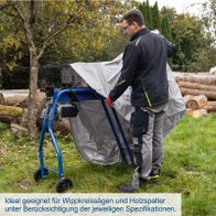 Ideal für Wippkreissägen und Holzspalter, unter Berücksichtigung der jeweiligen Spezifikationen. Graue Abdeckhaube von Scheppach, wasserfest und UV30-resistent.