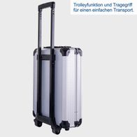 Werkzeugkoffer mit Trolleyfunktion und Traggriff für einfachen Transport