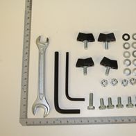 Scheppach-Werkzeugset mit Schraubenschlüssel, Löffel- und Steckschlüssel, Muttern, Bolzen und Schrauben