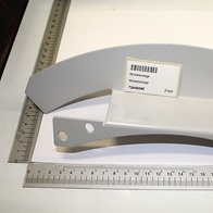 Winkelanzeige 2x136x257 von Scheppach, gezeigt von der Seite mit einem Lineal zur Größenveranschaulichung.