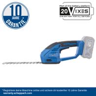 Scheppach-Akku-Gras- und Strauchschere mit 10-Jahres-Garantie, 20V-Batterieplattform, Online-Registrierung für kostenlose Garantie