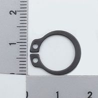 Sicherungsring A 12x1.0 DIN471, Ansicht von vorne, neben einem Lineal zur Größenveranschaulichung.