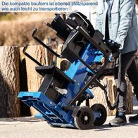 Standfeste Holzspaltermaschine mit kompakter Bauweise und platzsparender Gestaltung für leichte Handhabung