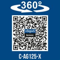 360°-Drehfunktion für präzises Schleifen mit Scheppach C-AG125-X